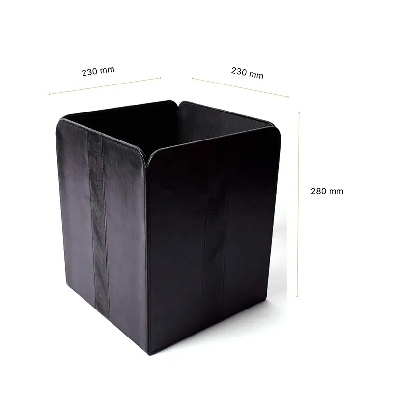 Veltrix Faux Leather Dust Bin - Black media 8