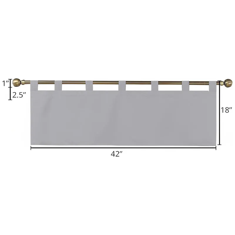 Tab Tale Flat Curtain Valance (Silver) - Set Of Two media 9