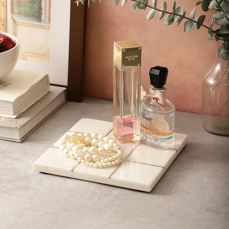 Mecca Grid Marble Platter media 1