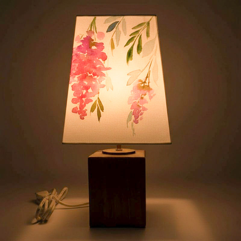 Lush Cascade Handpainted Fabric Table Lamp - Multicolor