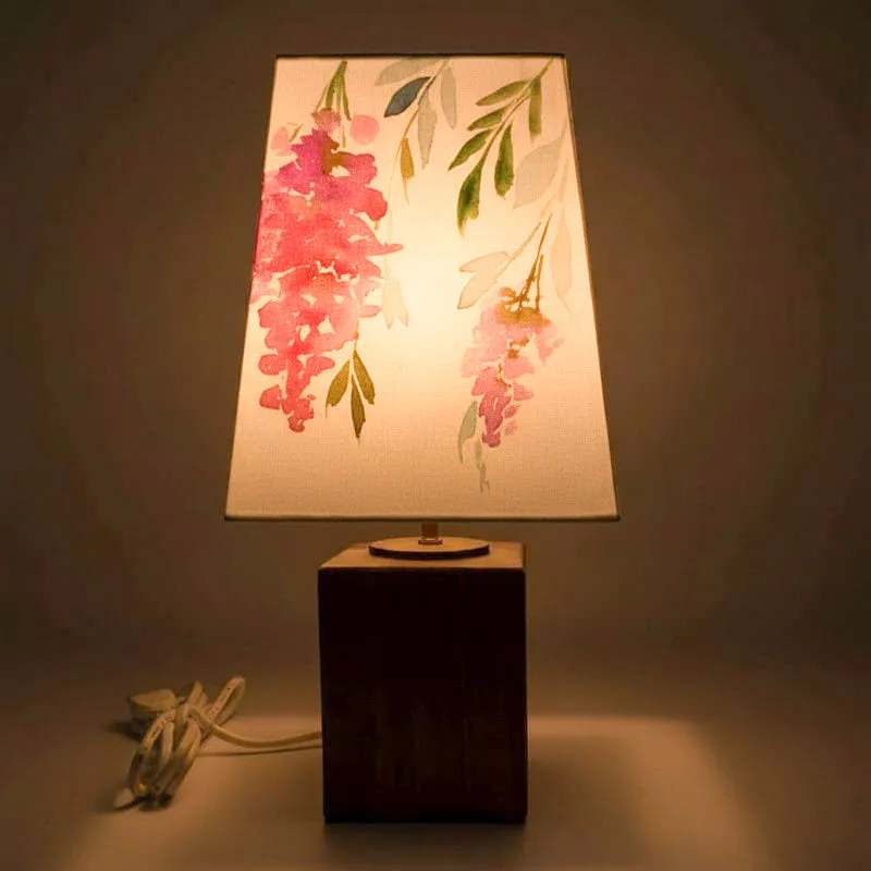 Lush Cascade Handpainted Fabric Table Lamp - Multicolor media 1