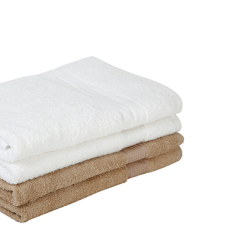 Bodil Bath Towel (White & Beige) - Set Of Four media 5