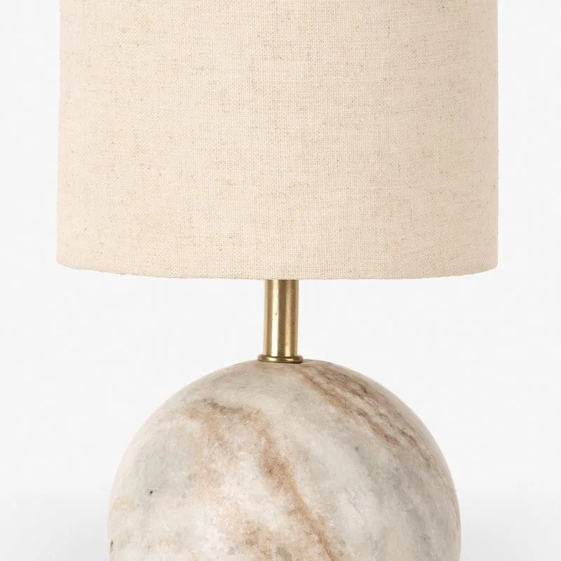 Orange Tree Kai Sphere Marble Table Lamp - Beige media 4