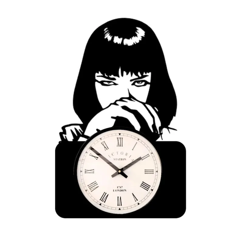 Ladyluck Steel Analog Wall Clock - Black media 4