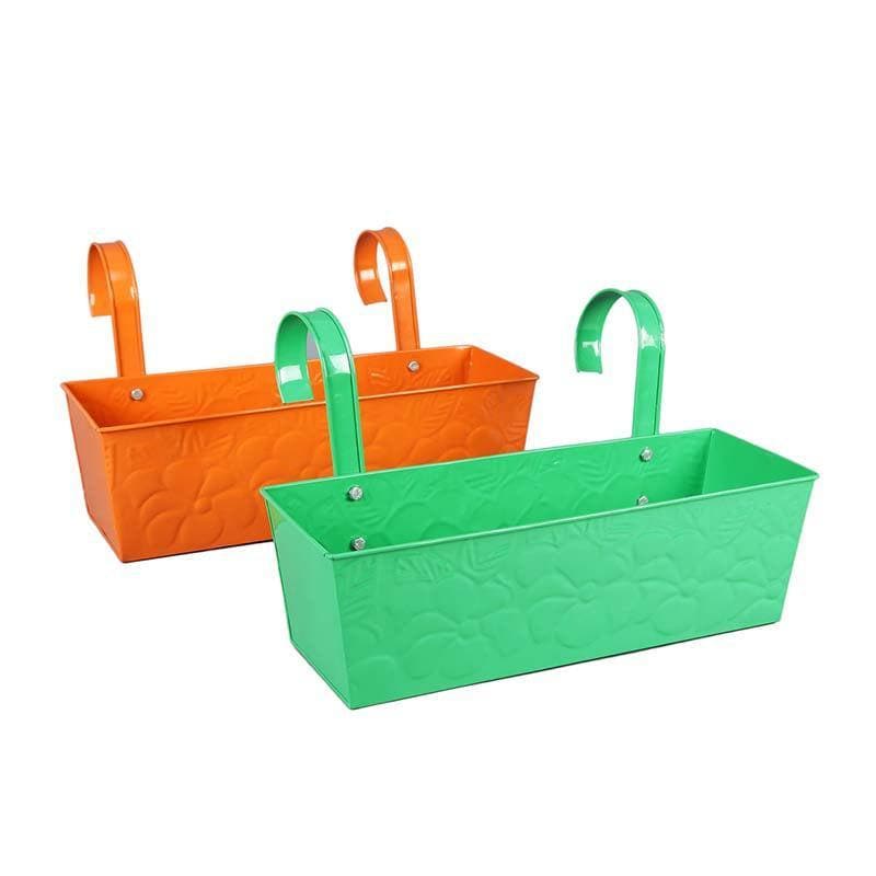 Yin & Yang Planter Set- Green/Orange media 3