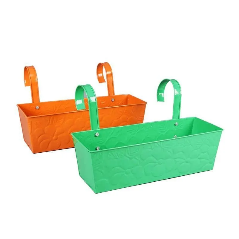 Yin & Yang Planter Set- Green/Orange media 3
