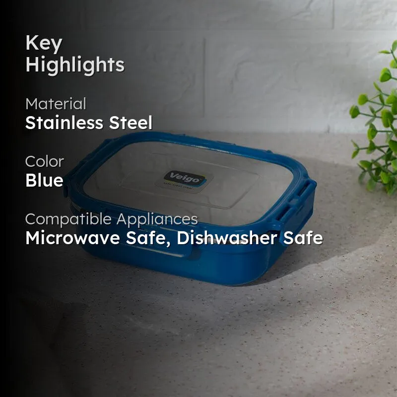 Fresh Savour Microwave Safe Lunch Box (Dark Blue) - 575 mL media 2