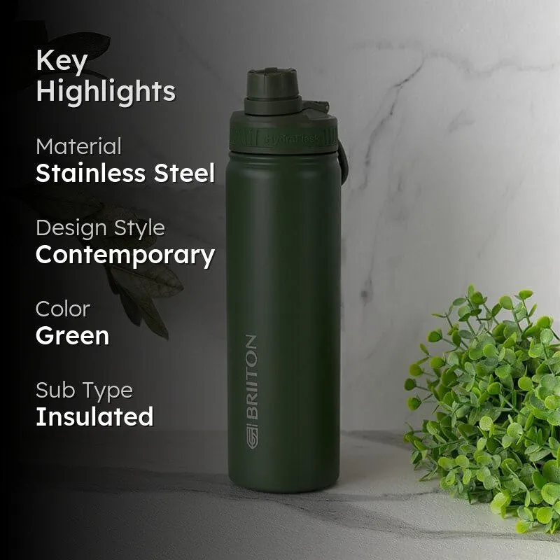 Quench Chic Hot & Cold Thermos Water Bottle (Dark Green) - 750 mL media 2