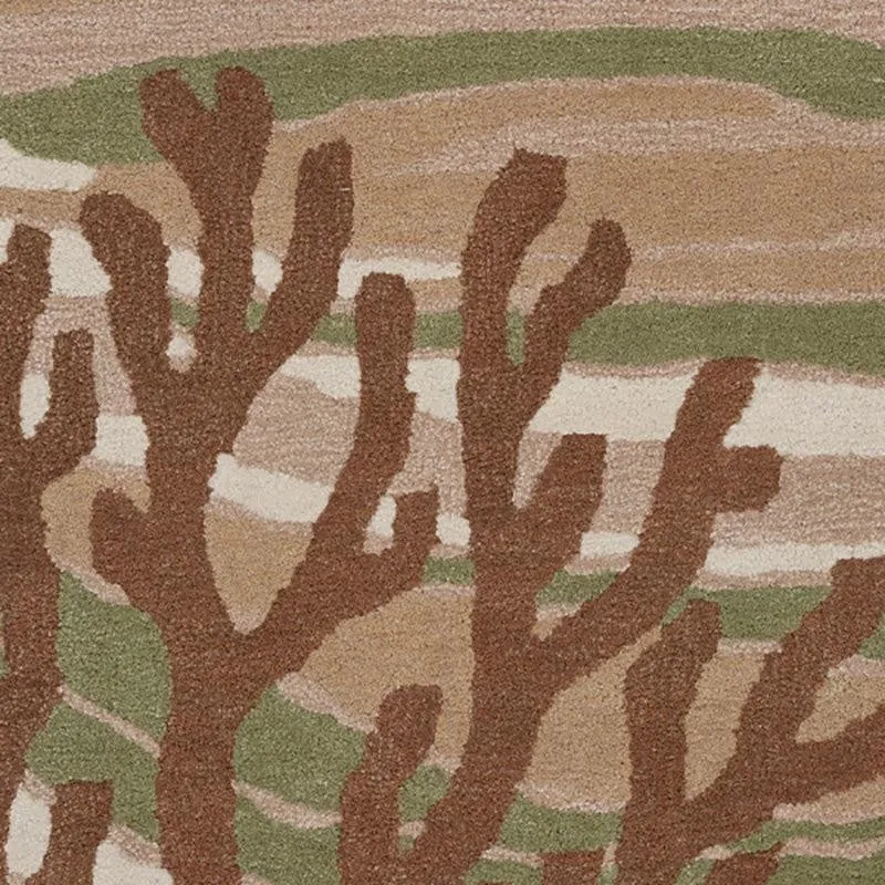 Coral Hand Tufted Dream Abstract Wool & Nylon Carpet - Brown media 4