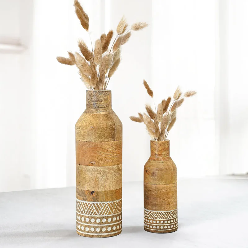 Florium Mango Wood Vase - Set Of Two media 7