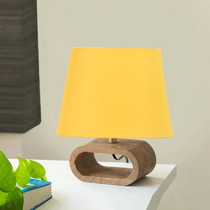 Adagio Wooden Table Lamp - Yellow,Brown media 2
