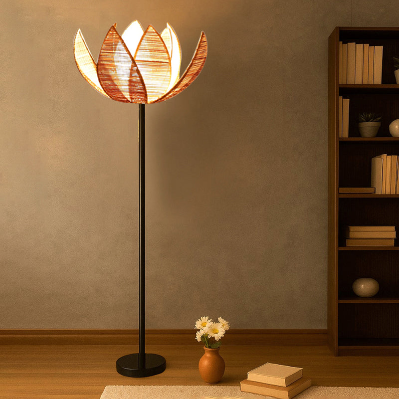 Bambouin Rose Wooden Floor Lamp