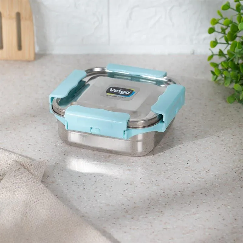 Hotserve Stainless Steel Lunch Box (Cyan) - 400 mL media 1