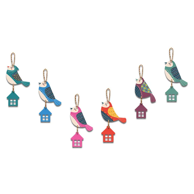 Chirps Of Color MDF Wall Hanging - Set of Six media 3