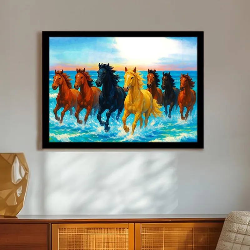 Ocean Gallop Wall Art with Frame media 1