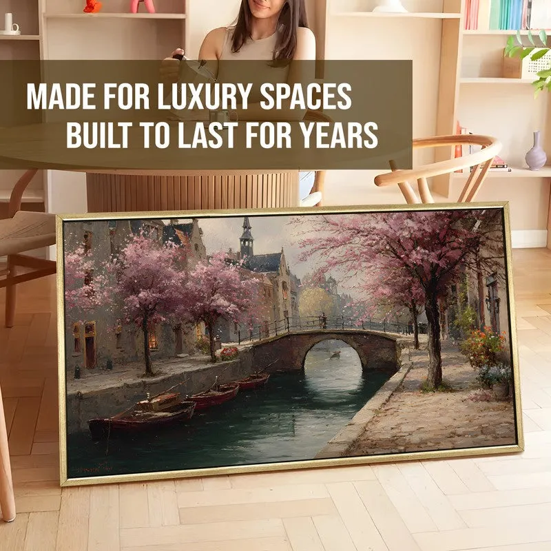 Blossom Bridge Canvas Wall Painting With Frame media 5
