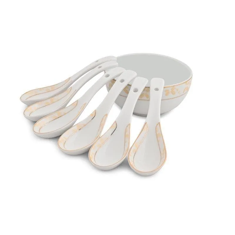 Zennia Gold Soup Bowl - Twelve Piece Set media 4