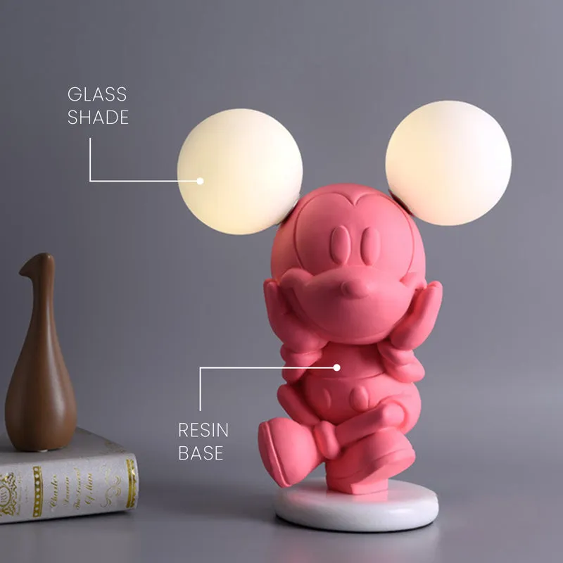 Cuteness Overload Ceramic Moon LED Glass Table Lamp - Pink,White media 4