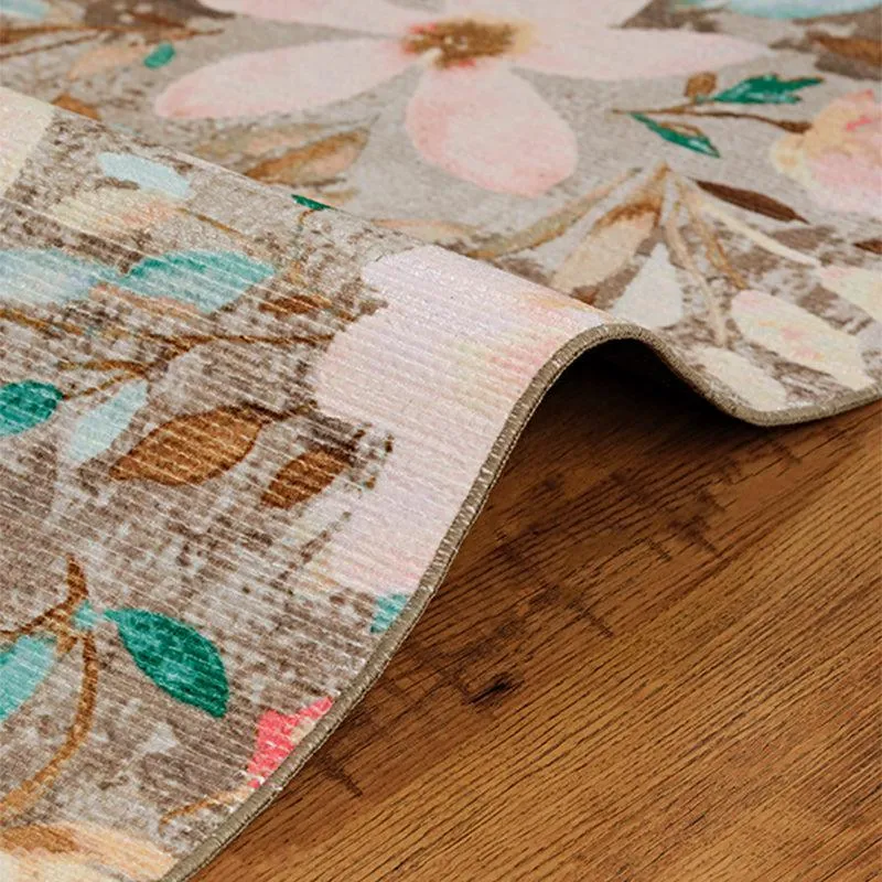 Abigail Floral Carpet - Pink & Beige media 4