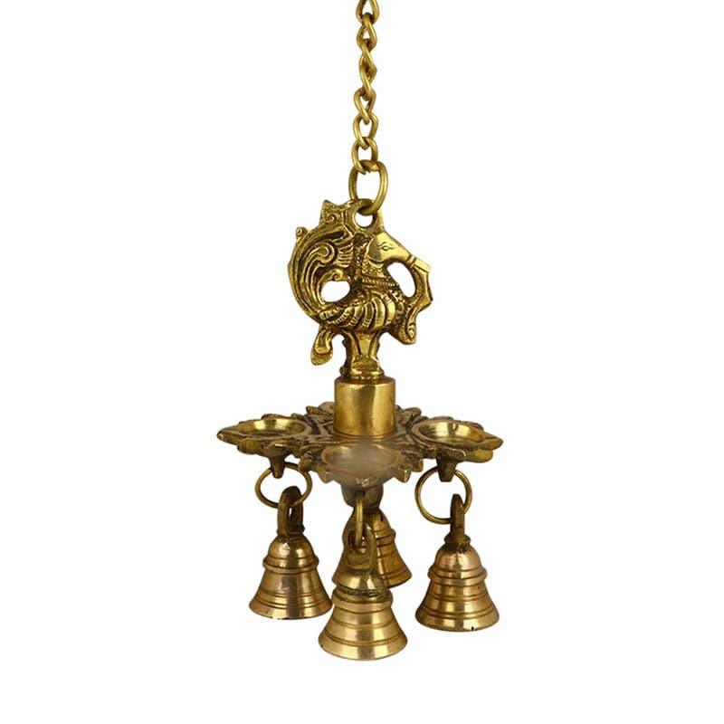Peacock Hanging Brass Diya media 3