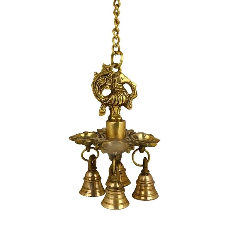 Peacock Hanging Brass Diya media 3