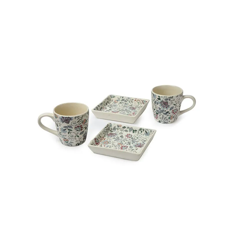 Exora Floral Cup And Tray - Four Piece Set media 3