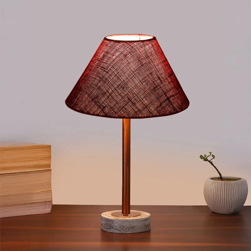 Sienna II Rodin Wooden Table Lamp - Maroon,Copper,White media 2