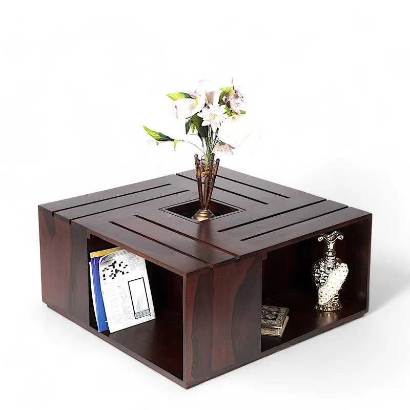 Zervon Sheesham Wooden Center Table - Brown media 4