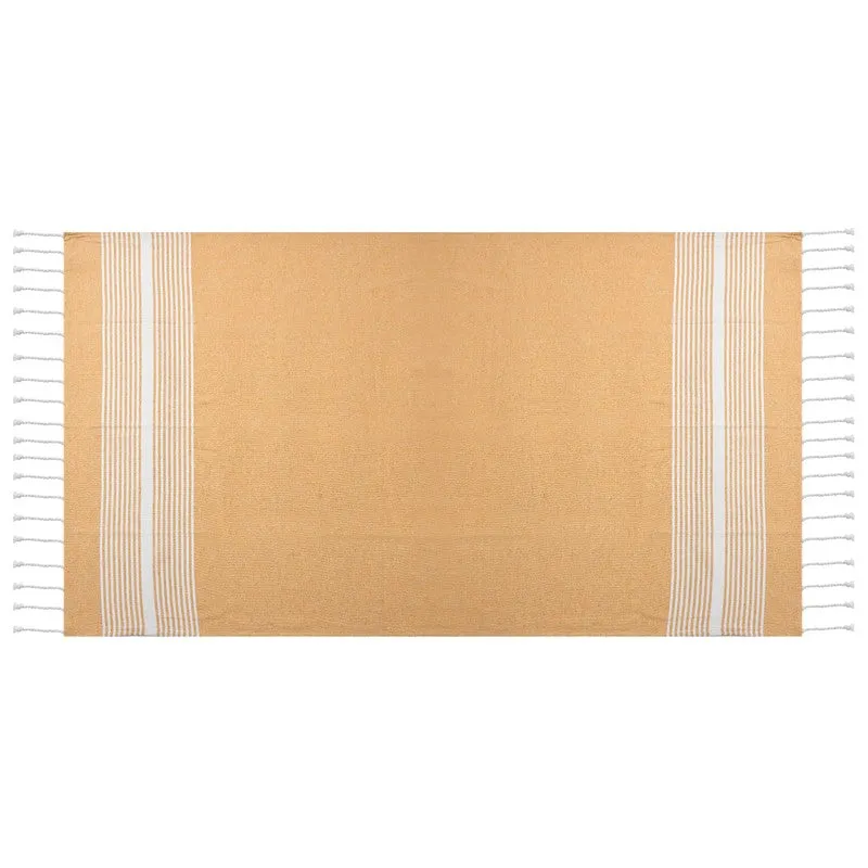 Loomera Striped Cotton Bath Towels (Yellow & Green) - Set Of Two media 6