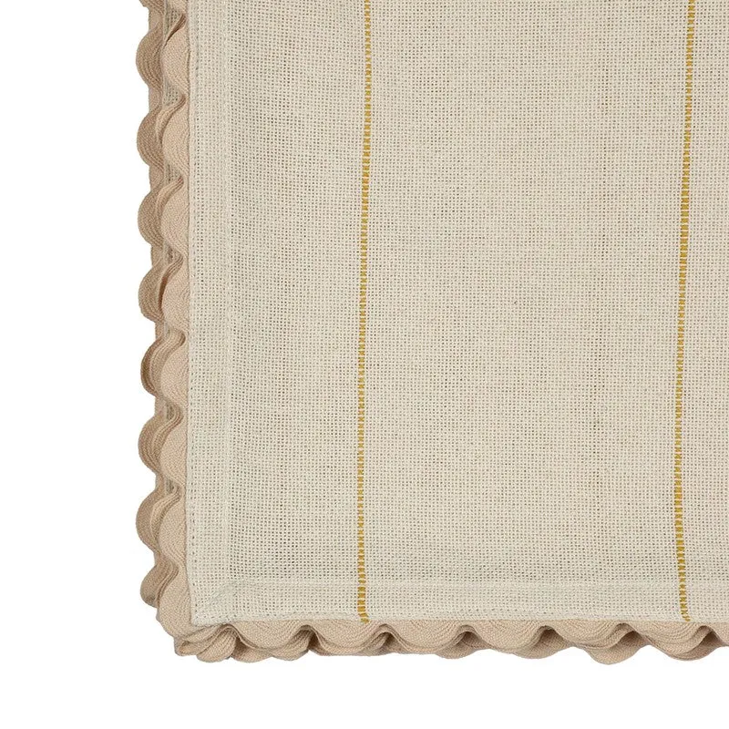 Linear Stripe Cotton Throw - Beige media 4