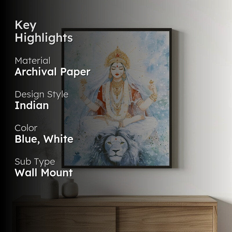 Shakthi Spiritual Archival Paper Wall Painting With Frame - Black media 2
