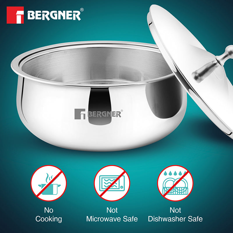 Bergner Stainless Steel Serving Casserole With Lid (1000 mL) media 6