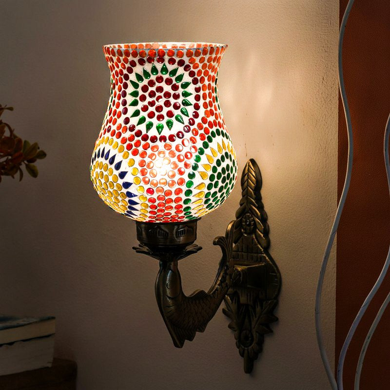 Riva Ziada Mosaic Glass & Metal Wall Lamp