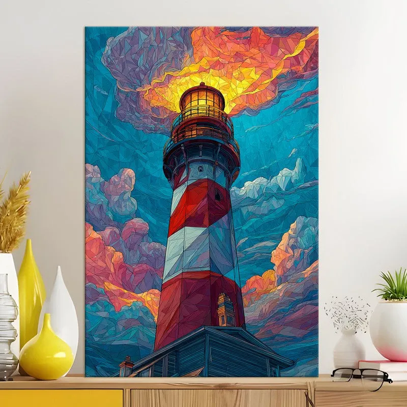 Coastal Glow Lighthouse Canvas Wall Art media 5