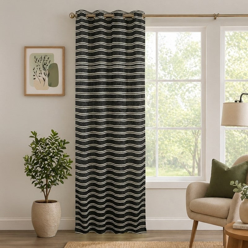 Stripe Story Curtain - Black