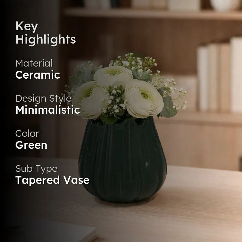 Quirky Pottery Vase - Green media 2