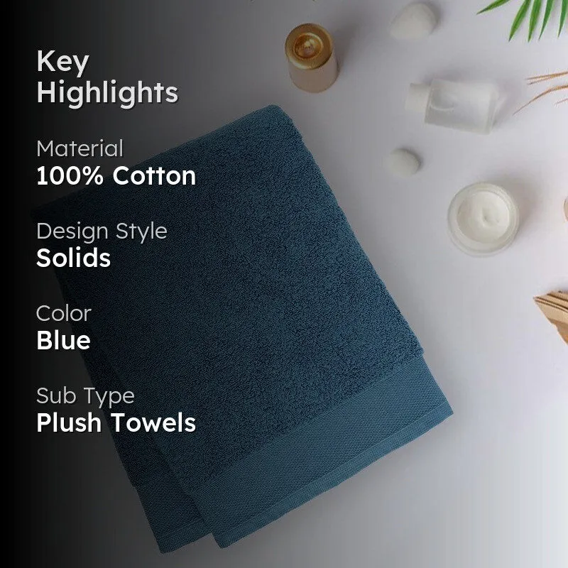 Micro Cotton Soft Serenity Solid Bath Towel - Blue media 2