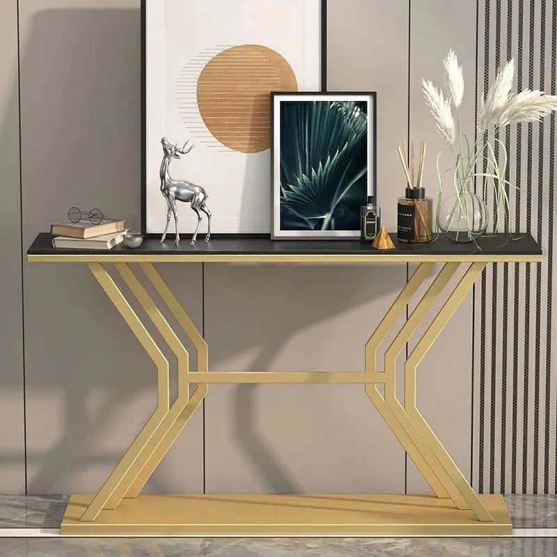 Refined Luxury Metal Console Table with MarbleTop - Small media 4