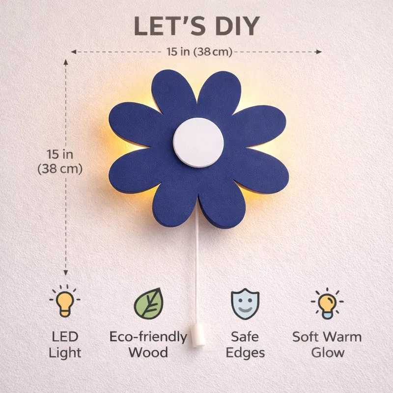 Lumiflora Battery Operated MDF Wall Lamp - Blue media 10