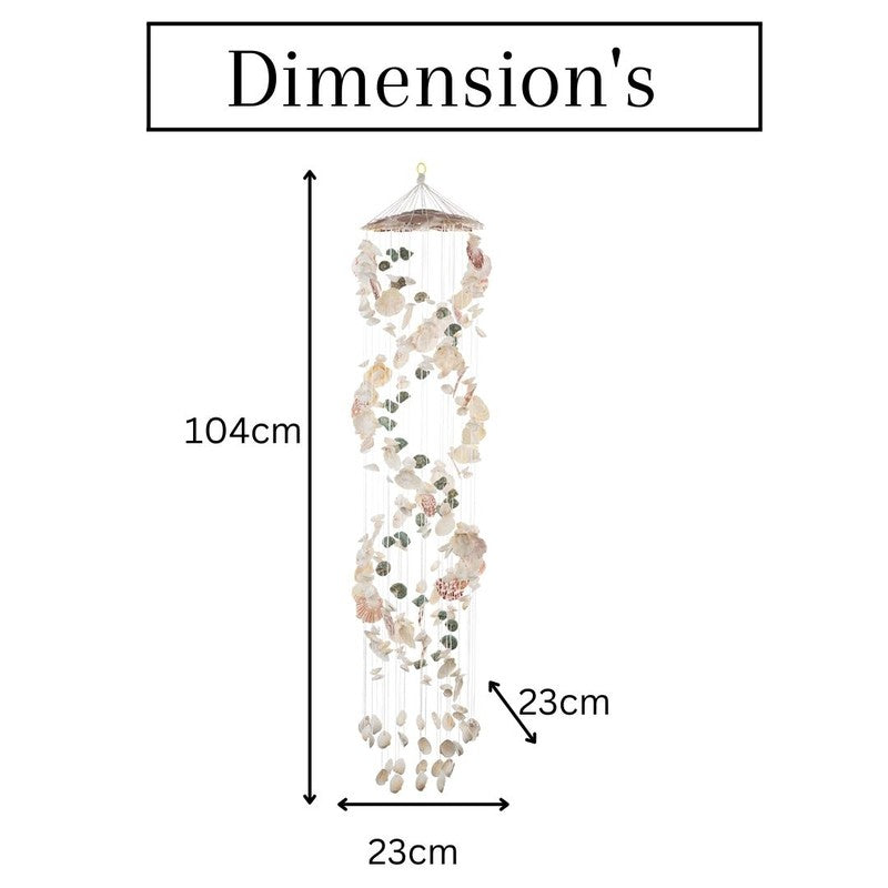 Pearl Spiral Sea Shell Windchime media 7