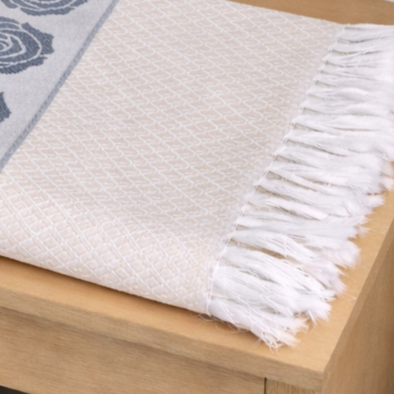 Rosette Cotton Bath Towel (Navy) - Set Of Two media 6
