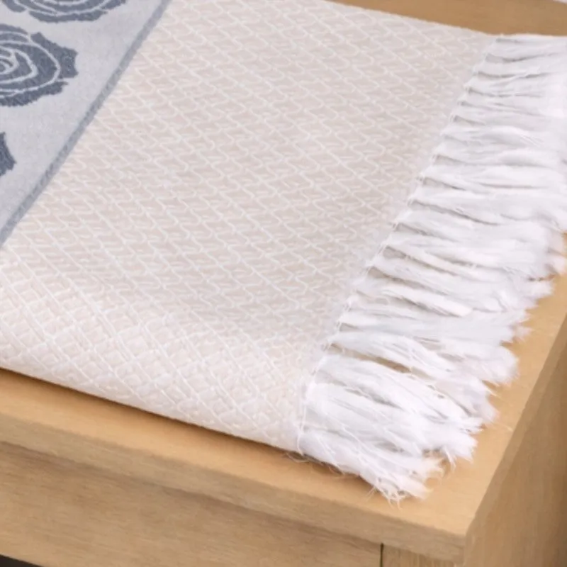 Rosette Cotton Bath Towel (Navy) - Set Of Two media 6