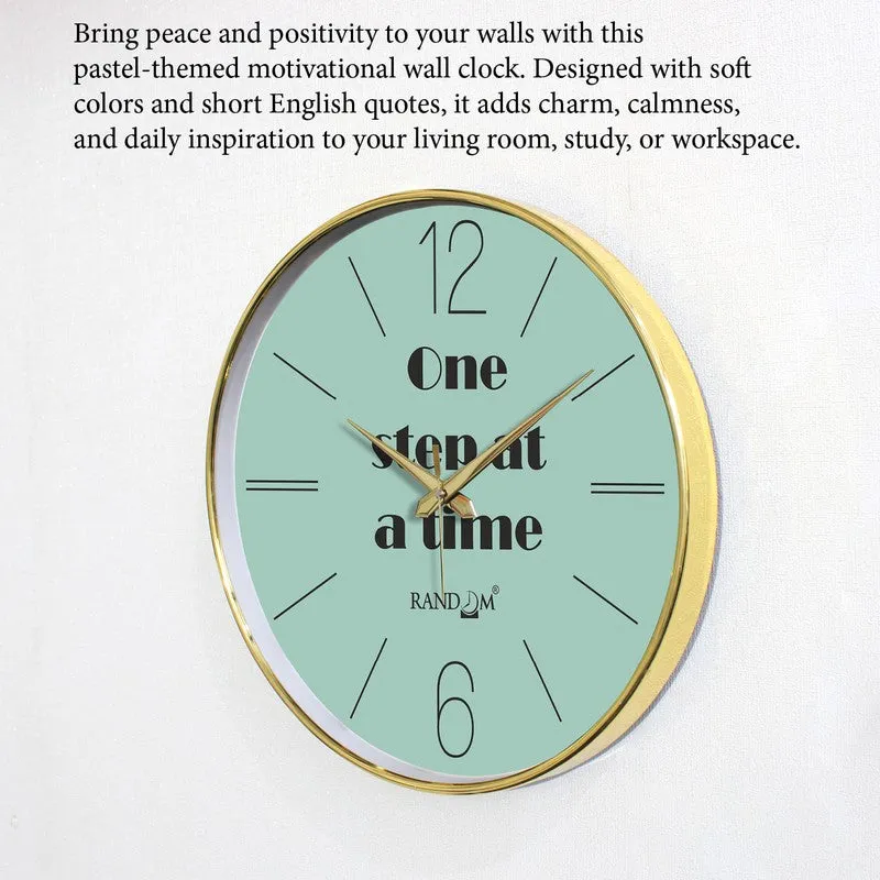 One Step at a Time Round Analog Wall Clock - Green media 6