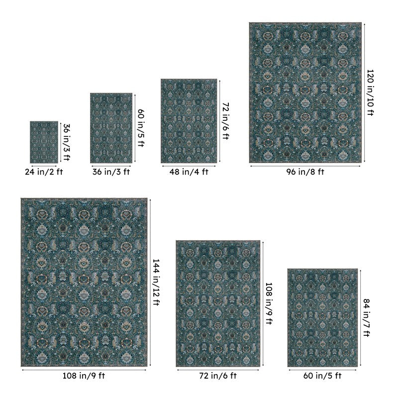 Daniyar Ethnic Carpet - Dark Green media 13