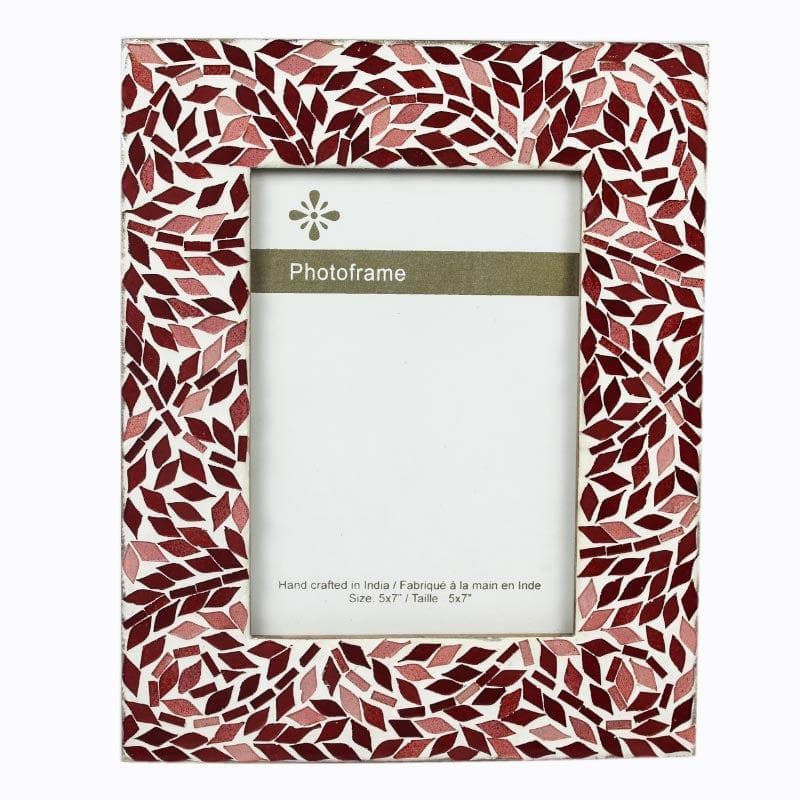 Mosaic Leafies Photo Frame - Maroon media 3