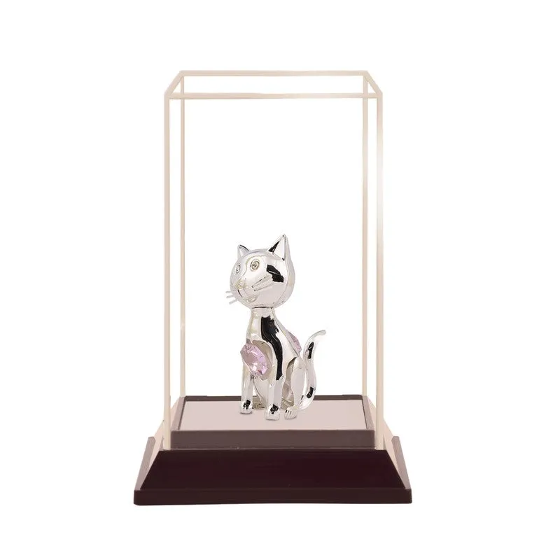 Silver Cat Majesty Silver Plated Mild Steel Showpiece media 4