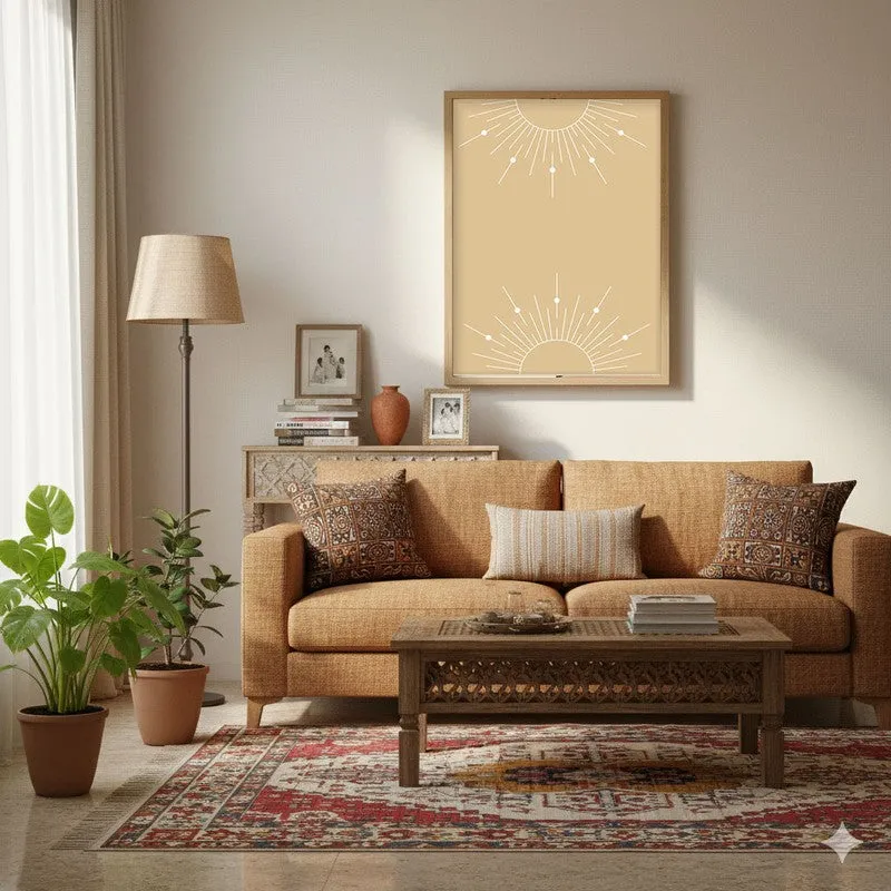 Radiant Noon Canvas Wall Painting With Brown Frame media 4