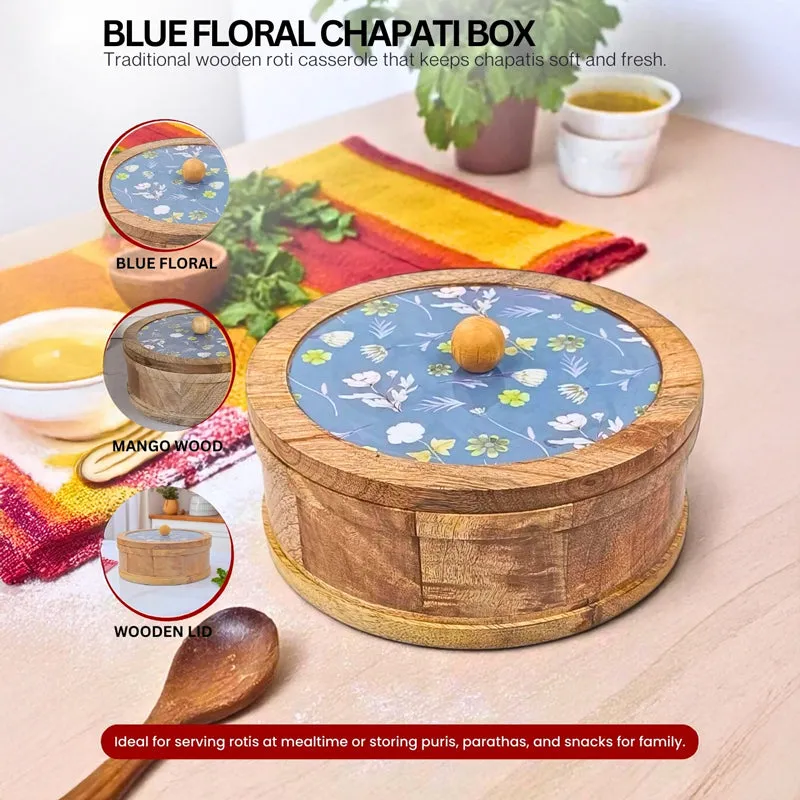 Rasva I Wood Roti Box - Blue & Brown media 4
