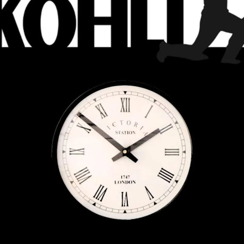 Virat Kohli Steel Analog Wall Clock - Black media 5