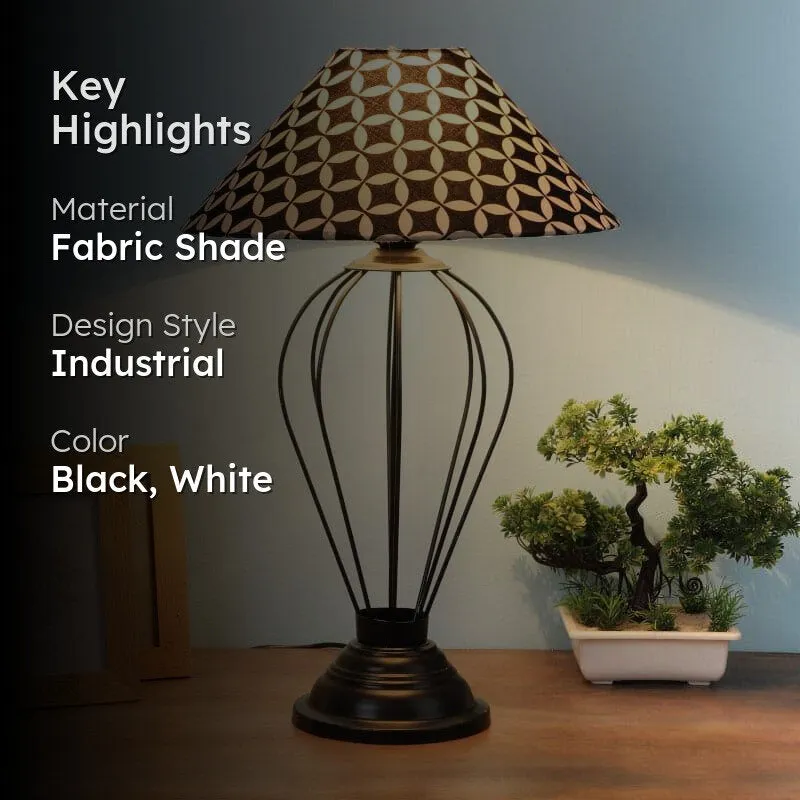 Tatania Maximus Fabric Table Lamp - Black,White media 2